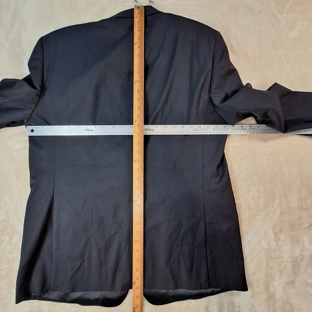 Calvin Klein Suit Jacket Mens 48 Long Black Wool Ventless 2 Button Tuxedo Forma